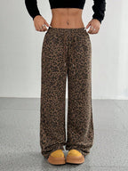 Women'S Leopard Print Casual Wide Leg Loose Slim Pants