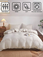 Plain Beige Duvet Cover Set Boho Farmhouse Bedding Set 3 Pieces Decor Beige Comforter Cover Soft Microfiber Duvet Cover for Boys Girls 1 Duvet Cover 2 Pillowcases No Comforter School Bedding