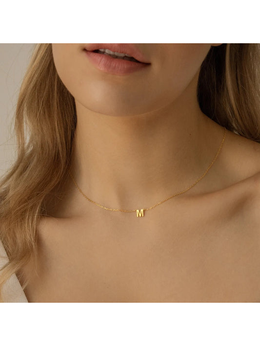 Stainless Steel Initial Necklace for Women A-Z Alphabet Capital Letter Pendant Necklaces Choker Fashion Jewelry Gift 2024