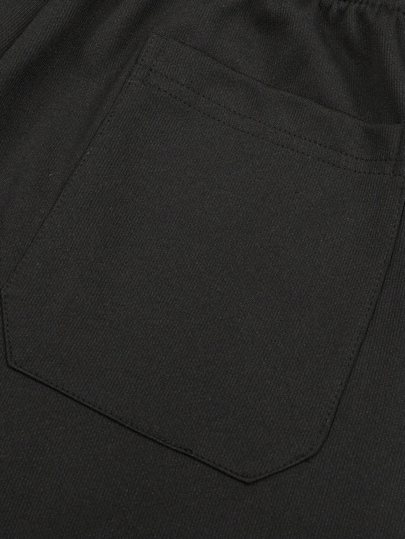 Men'S Drawstring Loose Fit Straight Leg Sporty Outdoor Casual Pants, Business Formal Style, Fall