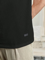 Manfinity BRENVOR Loose Fit Men Solid Waffle Knit round Neck Casual T-Shirt