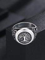 1Pc Punk Rock Tree of Life Design Ring, Fashion Jewelry Gift for Men