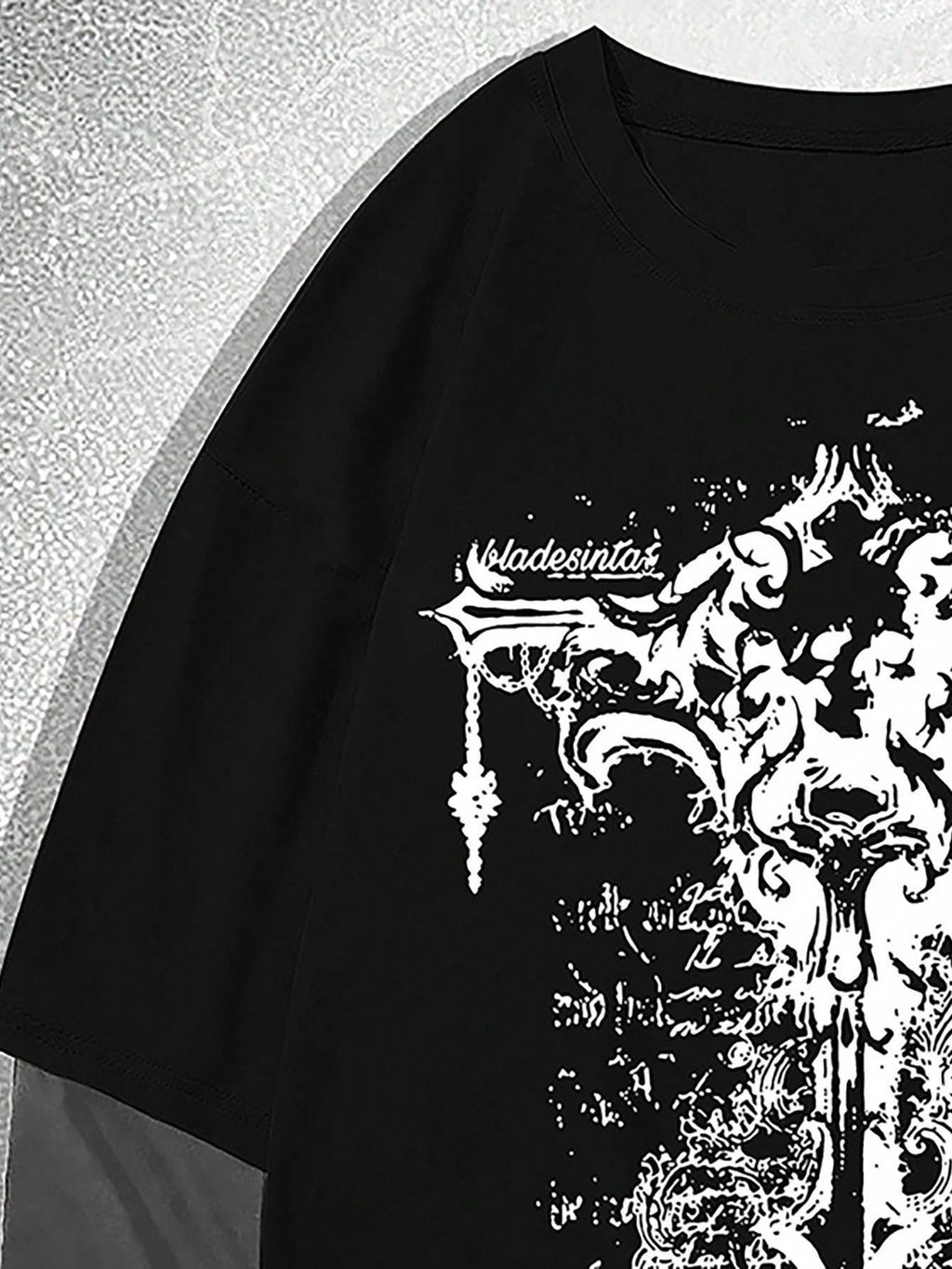 Manfinity Dauomo Men Colorblock round Neck Long Sleeve Graphic Print Casual T-Shirt, Fall