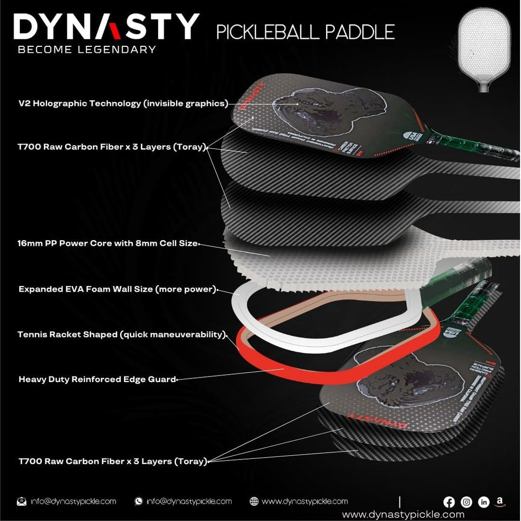 Heavyweight Champ T700 Triple-Layer Raw Carbon Fiber + Carbon Friction Surface 16Mm Tennis-Shaped Aerodynamics *Gen 3.5 All-Court Pickleball Paddle* // Hall of Famer 18K *Control+Spin Paddle*