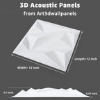 Acoustic Panels with Tape 20 Pack Soundproof Wall Panels Acoustic Foam Panels Sound Dampening Panels, 3D Wall Panels Sound Absorbing Panels, 12" X 12", White