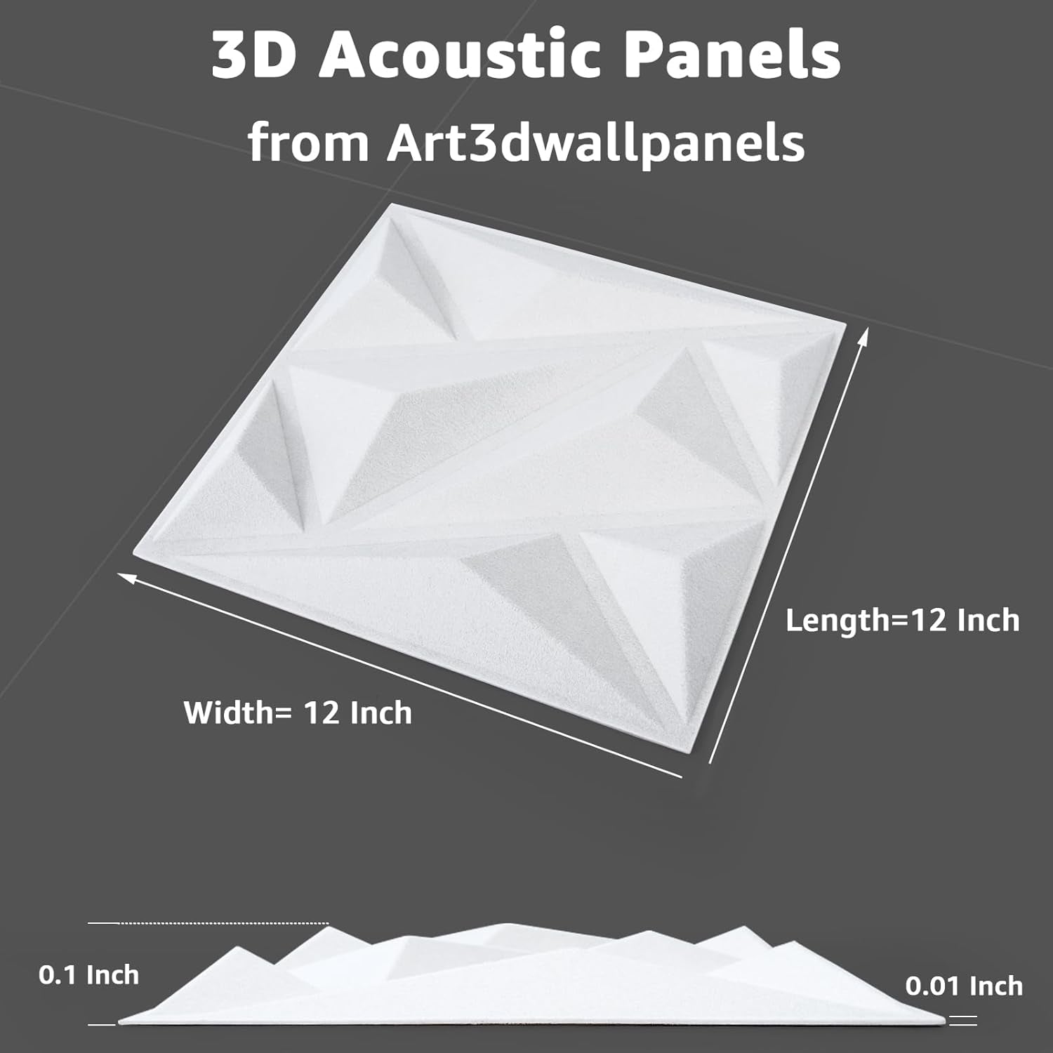 Acoustic Panels with Tape 20 Pack Soundproof Wall Panels Acoustic Foam Panels Sound Dampening Panels, 3D Wall Panels Sound Absorbing Panels, 12" X 12", White