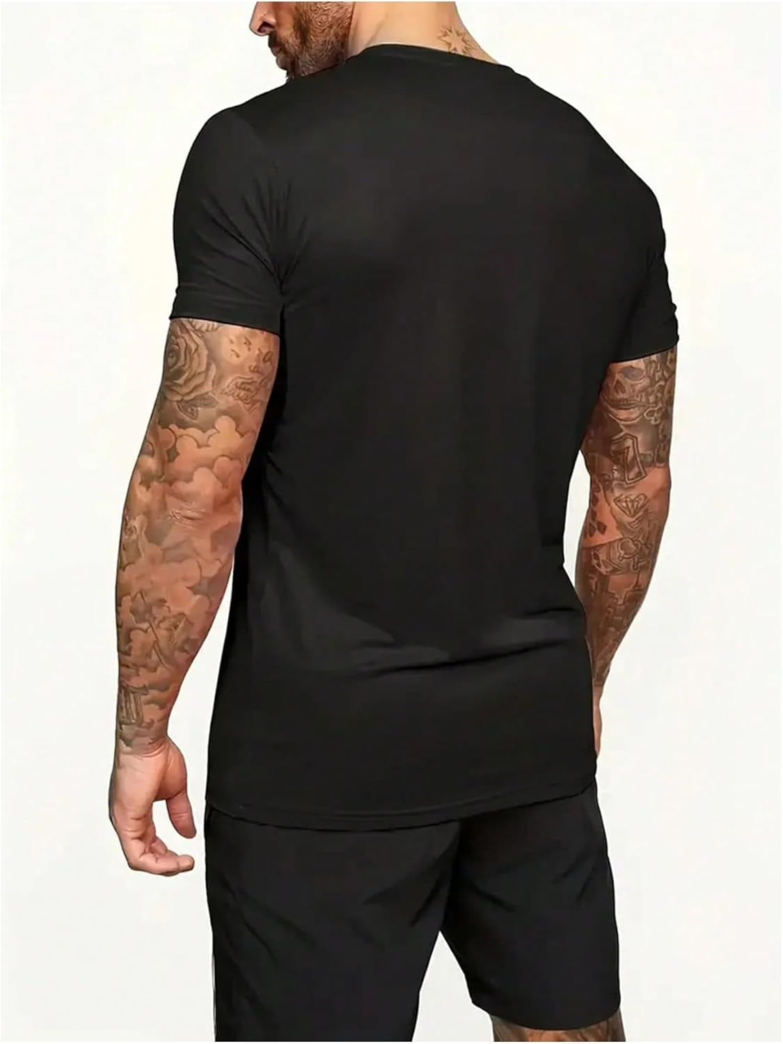 Men'S 2 Piece Short Sets Graphic Print Short Sleeve T Shirts and Drawstring Shorts Clothing Set