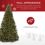 Artificial Christmas Tree, 7.5Ft Premium Unlit Realistic Spruce Holiday Décor W/Dense Branches, Easy Assembly, Metal Base