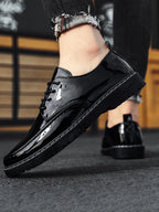 Men Stitch Detail Lace-Up Front Oxford Shoes