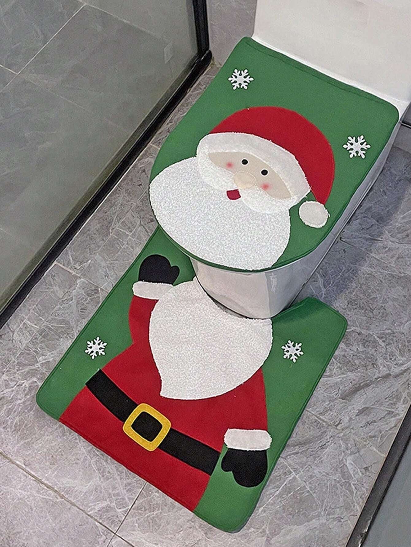 2Pcs Decorations Decoration Supplies Gnome Santa Claus Toilet Set Bathroom Creative Layout Dress up Two-Piece Set Xmas Party Decorations Home Festival Decors Best Gifts Birthday Home Decor Christmas Decorations Room Decor Christmas