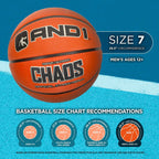 Chaos Rubber Basketball: Game Ready, Office Regulation Size (29.5”) Streetball, Made for Indoor/Outdoor Basketball Games- Graffiti Series
