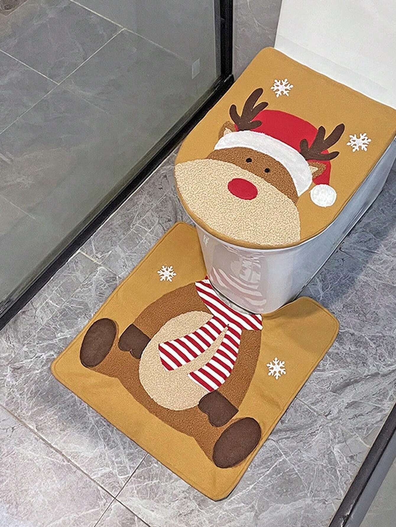 2Pcs Decorations Decoration Supplies Gnome Santa Claus Toilet Set Bathroom Creative Layout Dress up Two-Piece Set Xmas Party Decorations Home Festival Decors Best Gifts Birthday Home Decor Christmas Decorations Room Decor Christmas