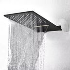 Matte Black Stainless Steel Shower Head Rainfall Shower Head with Waterfall Shower Wall Mounted
