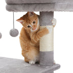 Cat Tree with Hammock Scratching Posts 2 Perches Large Condo for Indoor Cats