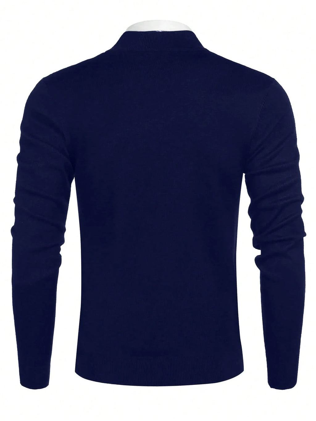 Men'S Solid Color Long Sleeve Casual Versatile Zip-Up Stand Collar Sweater, for Fall Winter