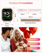 Smart Watch for Women Men Fitness: Smart Watch for Iphone&Android Bluetooth Call with Spo2 Sleep Heart Rate Monitor,Ip68,Fitness Tracker with 120+Sport,Reloj Inteligente 30 Day+Battery Life, 2 Bands