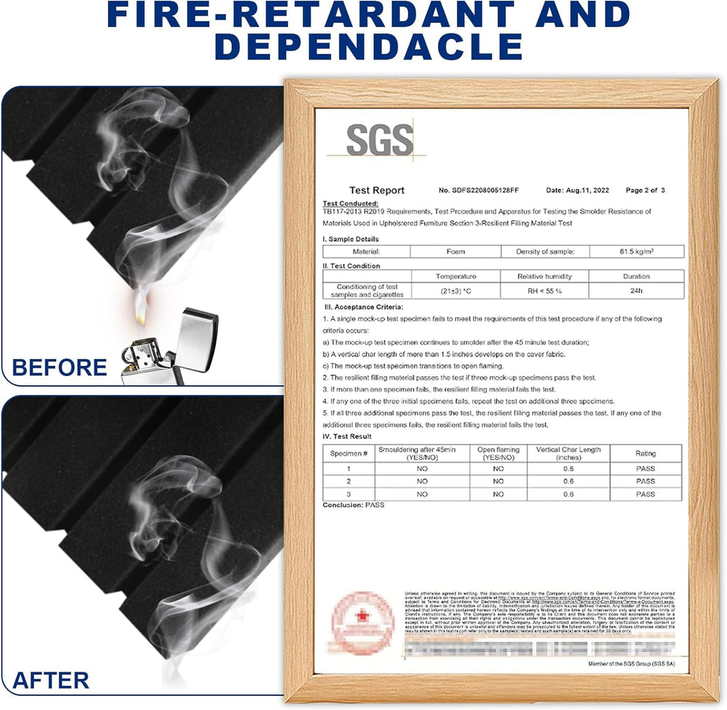 Acoustic Foam Panels, 48 X 24 X 2 Inches, 4 Pack Soundproof Foam Wall Panels High Density Noise Canceling Studio for Echo Absorption Home Office (Black 4 Pack, 48" X 24" X 2")