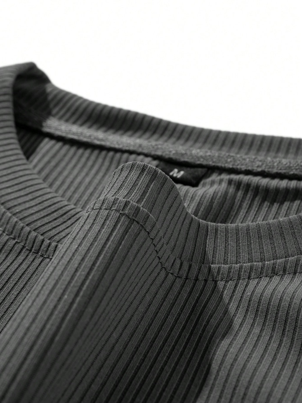 Men'S Summer Texture Solid Color Casual round Neck Short Sleeve T-Shirt