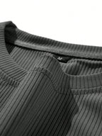 Men'S Summer Texture Solid Color Casual round Neck Short Sleeve T-Shirt