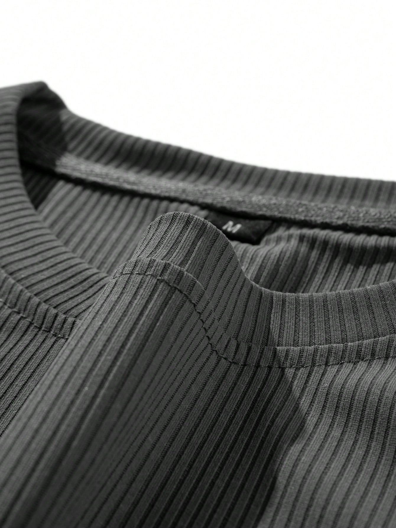 Men'S Summer Texture Solid Color Casual round Neck Short Sleeve T-Shirt