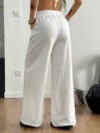 Coolane Women'S Summer Country Concert Going Out Boho Beach Vacation Basic Minimalist Washed 100% Cotton White Pants Curved Hem Pants, Fall Women Clothes