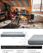 Acoustic Panels 4 PCS, 2.4“ Thick Fiberglass Soundproof Wall Panels 24''X12'', Self-Adhesive Sound Absorbing Panels for Studios, Office, Home Theater (Gray)