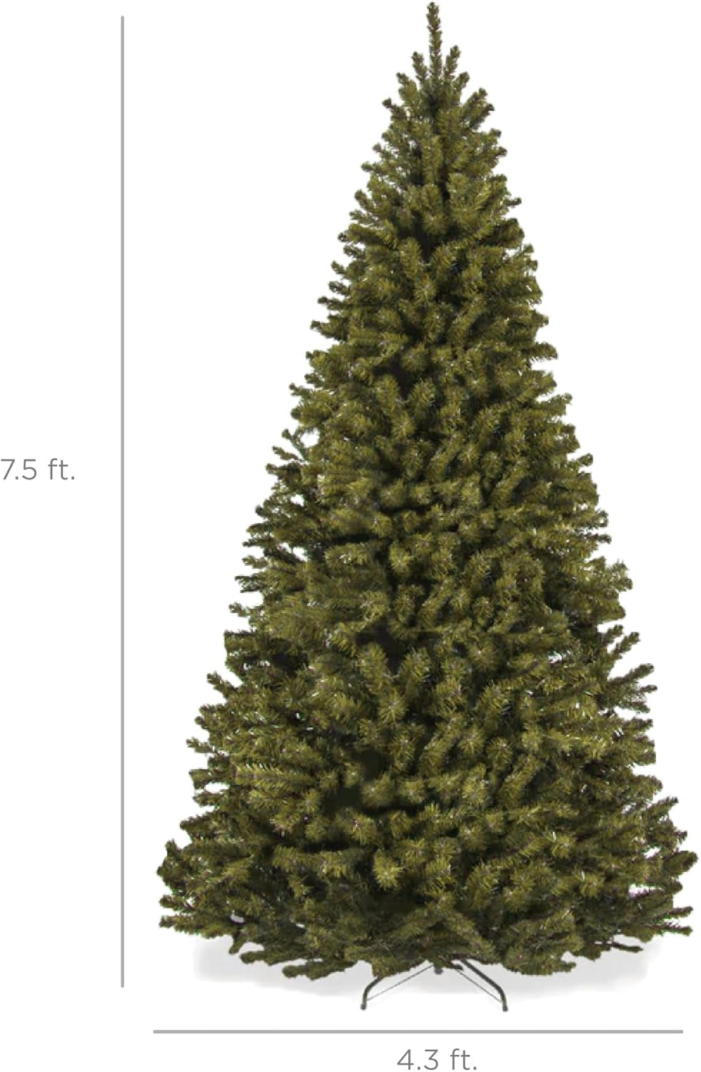 Artificial Christmas Tree, 7.5Ft Premium Unlit Realistic Spruce Holiday Décor W/Dense Branches, Easy Assembly, Metal Base