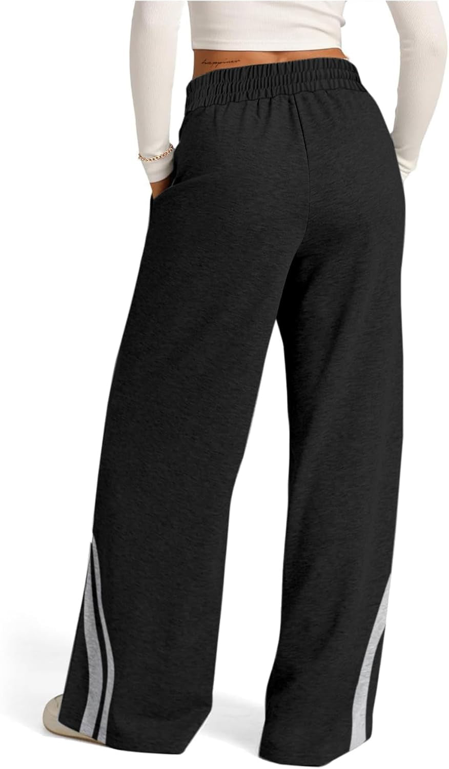 Wide Leg Sweatpants Women Drawstring High Waisted Pants with Pockets Jogger
