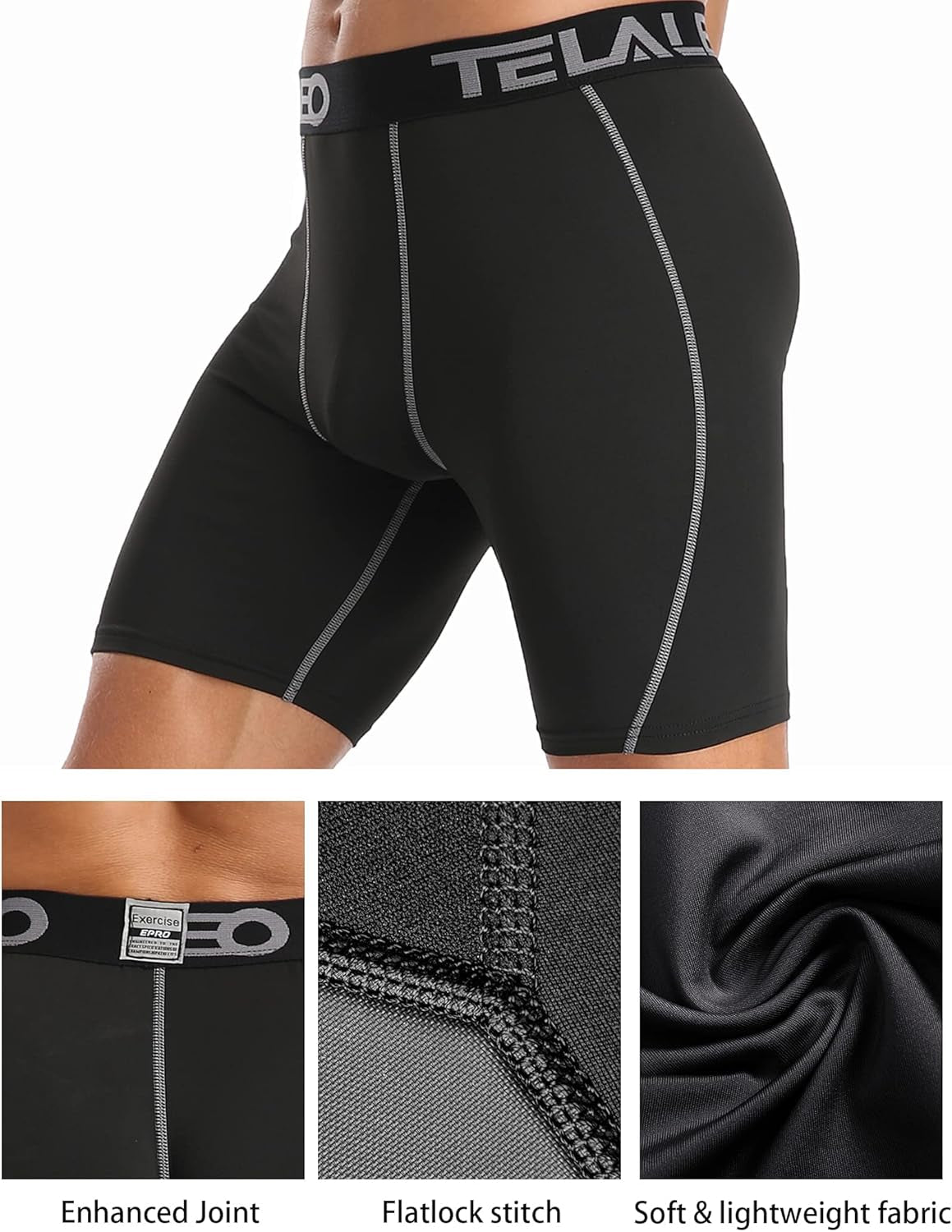 6 or 5 Pack Compression Shorts for Men Spandex Sport Shorts Athletic Workout Running Performance Baselayer Underwear