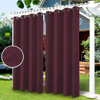 Outdoor Curtains Waterproof Garden Uv Exterior Curtain Sunlight Blackout Curtain for Patio Porch Pergola Covered Terrace Gazebo