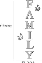 Family Wall Decor Letter Signs Acrylic Mirror Wall Stickers Decorations for Living Room Bedroom Home Decor Wall Decals (Silver, 61 X 23)