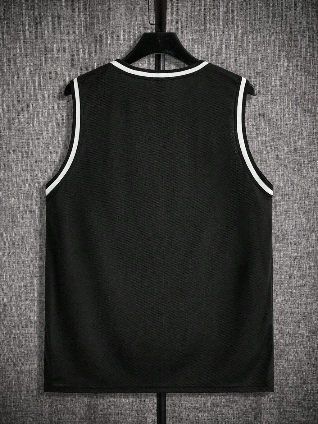 Manfinity ZONE917 Knit Mesh Letter Print Men'S Sleeveless Jersey Tank Top, Summer