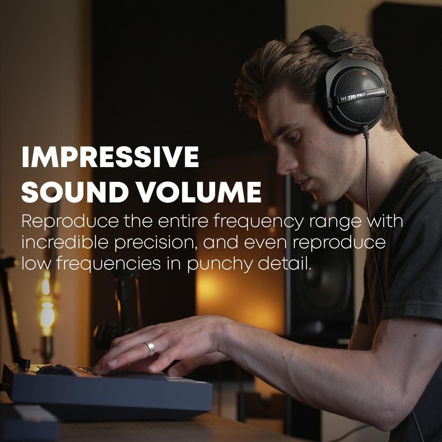 DT 770 Pro Studio Headphones - Over-Ear, Closed-Back, Professional Design for Recording and Monitoring (80 Ohm, Grey)