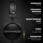 DT 770 Pro Studio Headphones - Over-Ear, Closed-Back, Professional Design for Recording and Monitoring (80 Ohm, Grey)