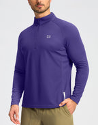 Men'S Running Shirts Long Sleeve Athletic Shirt Lightweight Quick Dry Quarter Zip Pullover for Men Workout Gym Golf