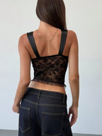 Aloruh Women'S Black Lace Sexy Camisole, Romantic for Valentine'S Day Party, Hippie Music Festival, Sexy Street Style, Summer
