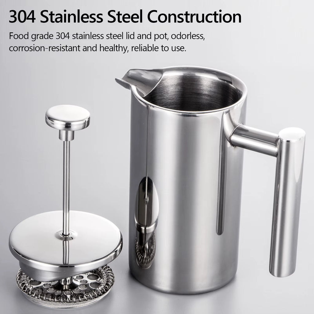 350Ml/800Ml/1000Ml Coffee Maker Pot French Press Coffee Maker Stainless Steel Double Walled Insulated Coffee Maker Pot