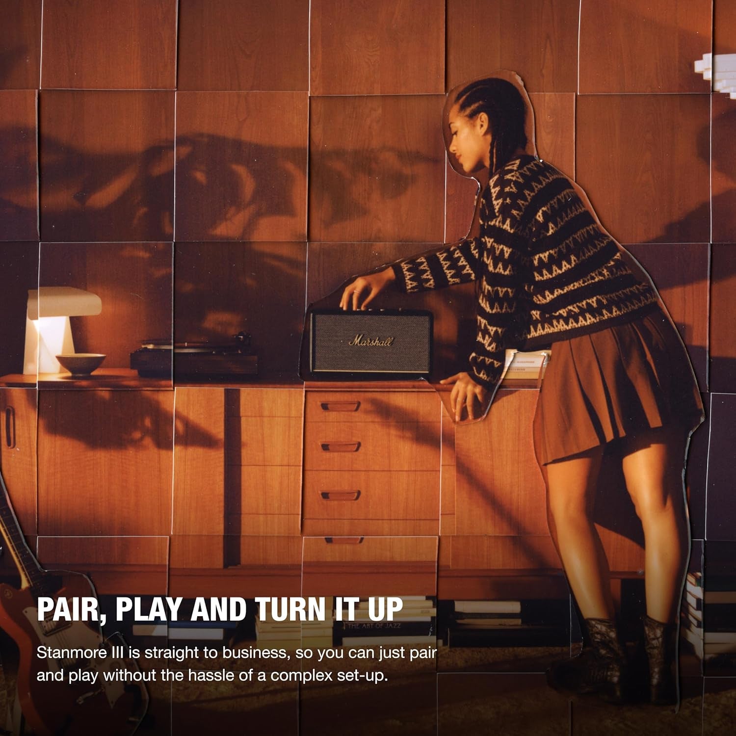 Stanmore III Bluetooth Home Speaker - Loud Stereo Sound with Bass and Treble Controls | Plug-In Powered | Record Player Compatible | RCA and 3.5 Mm Aux Inputs - Black