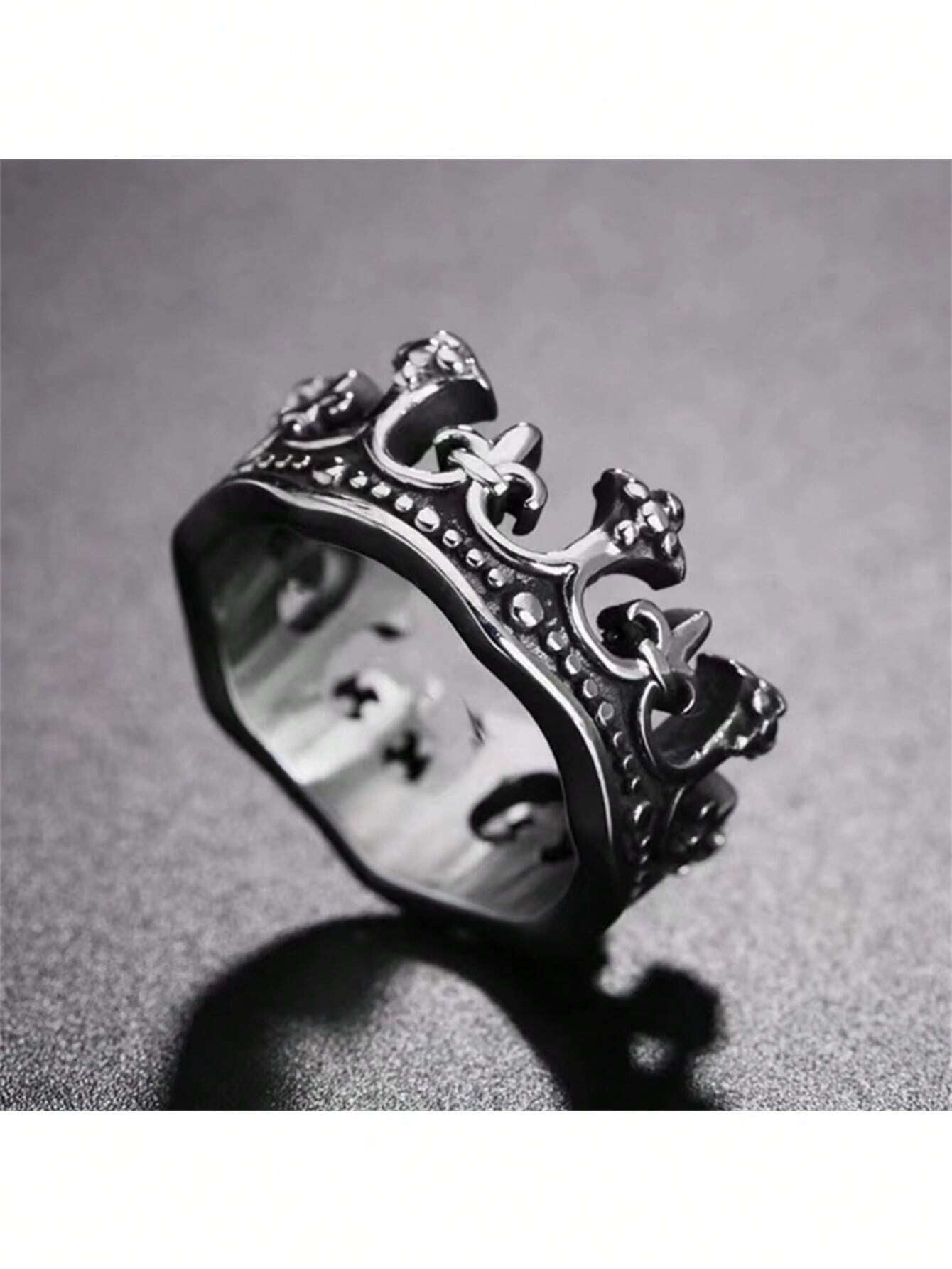 Unique Holiday Daily Wear Fashion Light Luxury Elegant Classic Retro Crown King Ring Popular Multiple Punk Minimalist Biker Men'S Ring Europe and the United States Noble Niche Flash Valentine'S Day Gift Jewellery,Mom,Mother,Mother'S Day,Gift