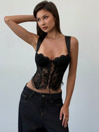 Aloruh Women'S Black Lace Sexy Camisole, Romantic for Valentine'S Day Party, Hippie Music Festival, Sexy Street Style, Summer