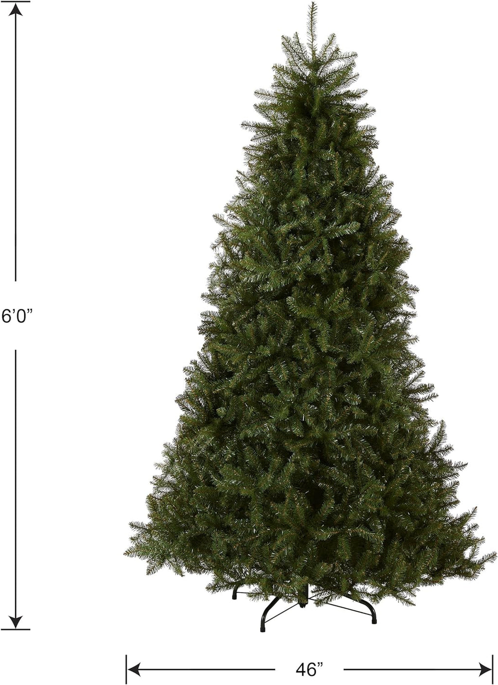 Artificial Full Christmas Tree, Green, Dunhill Fir, Includes Stand, 6 Feet