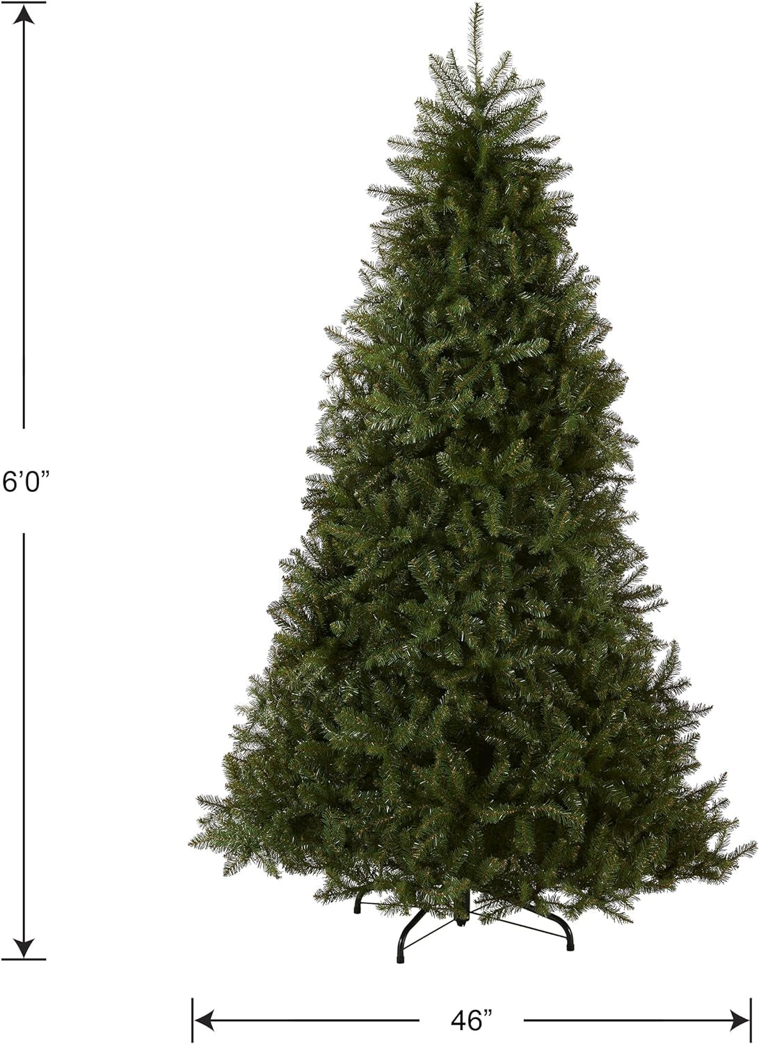 Artificial Full Christmas Tree, Green, Dunhill Fir, Includes Stand, 6 Feet