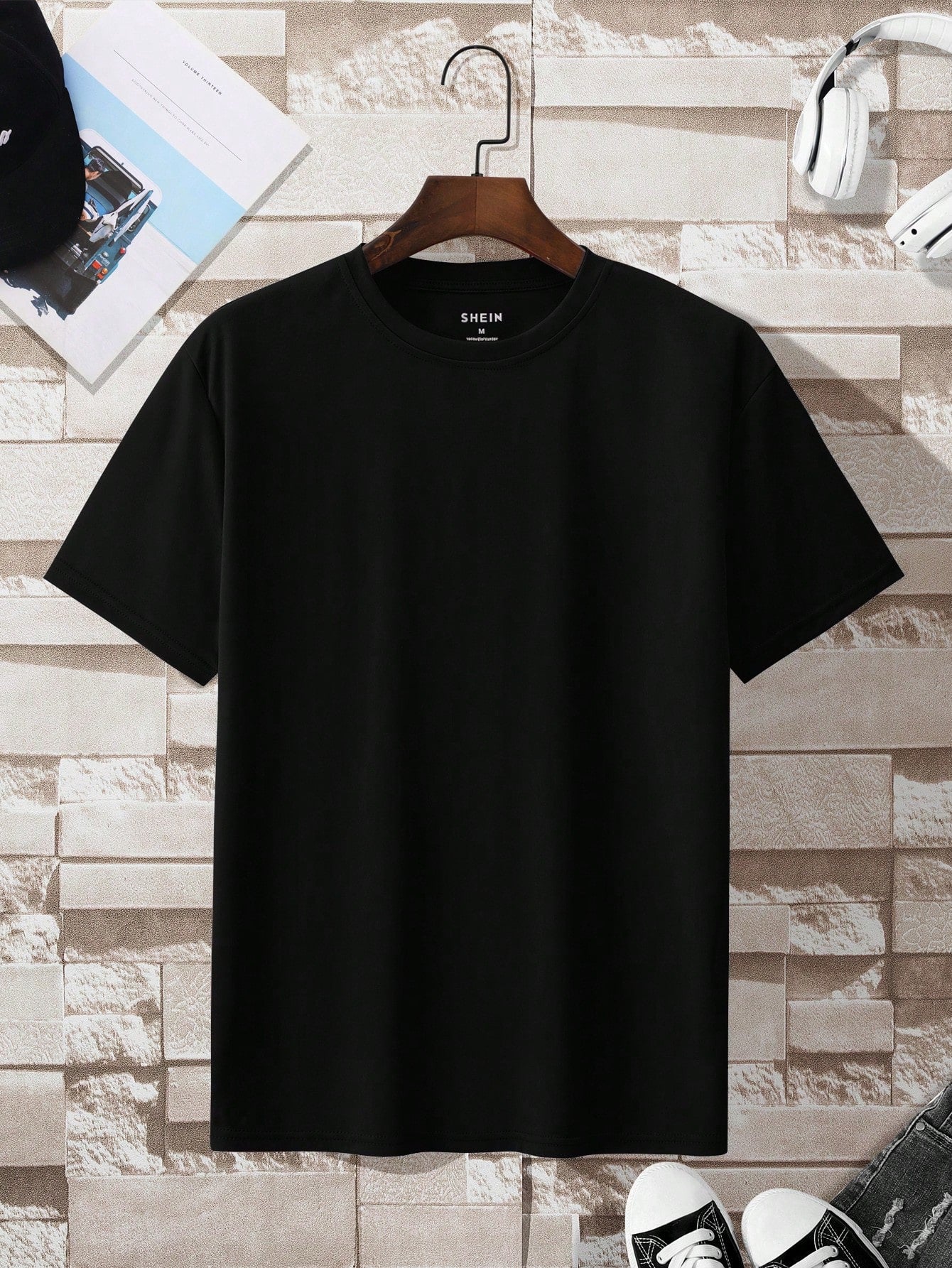 Manfinity Dauomo Men Summer Casual Solid Color Short Sleeve Tee