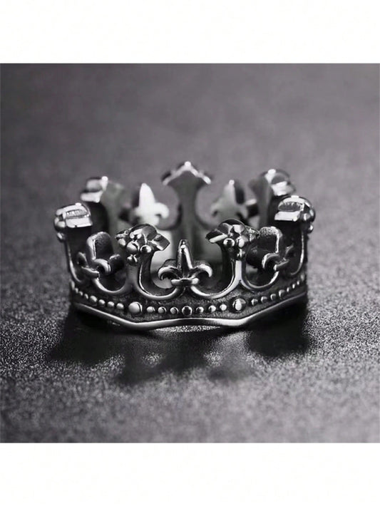 Unique Holiday Daily Wear Fashion Light Luxury Elegant Classic Retro Crown King Ring Popular Multiple Punk Minimalist Biker Men'S Ring Europe and the United States Noble Niche Flash Valentine'S Day Gift Jewellery,Mom,Mother,Mother'S Day,Gift