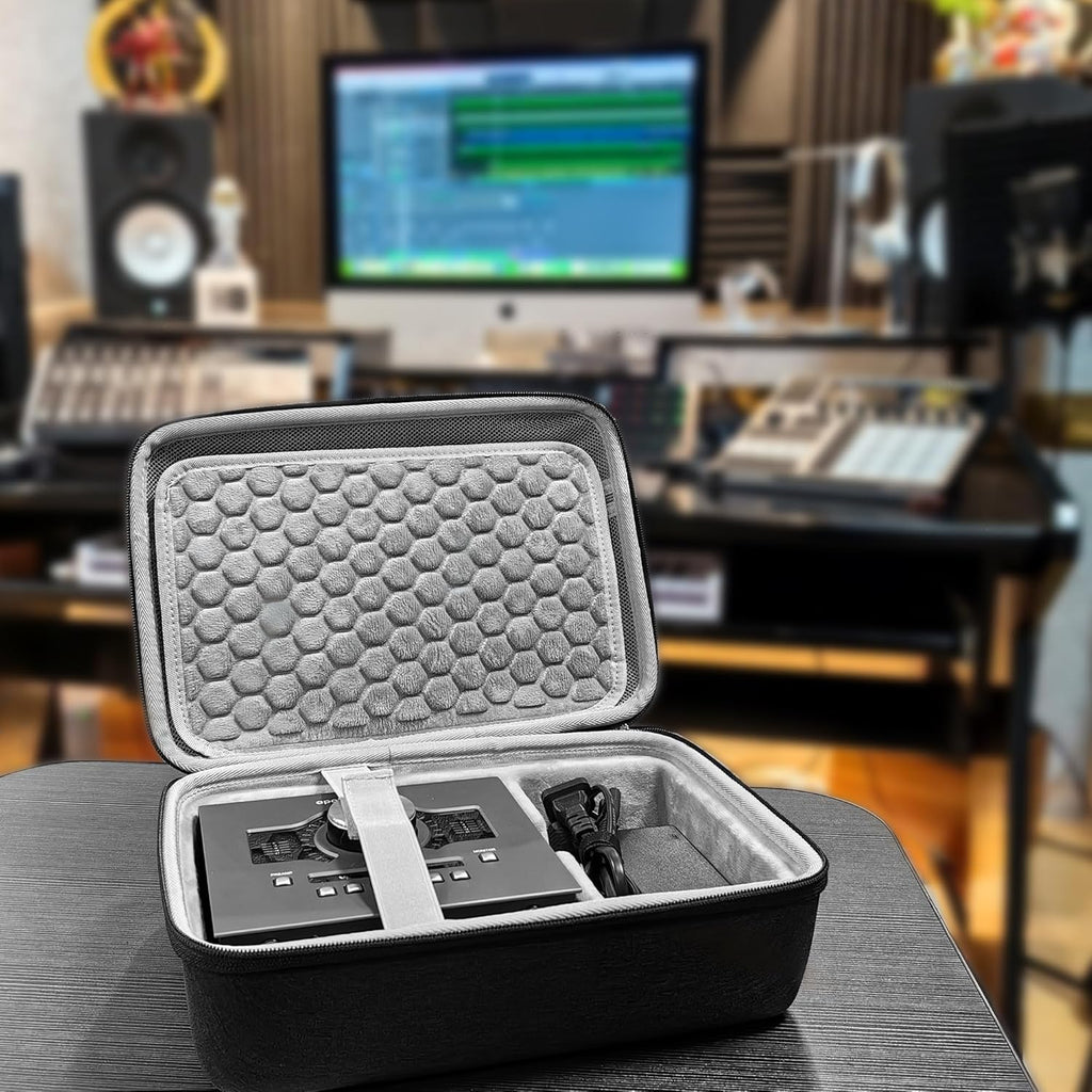 Audio Interface Carrying Case Compatible Apollo Twin X DUO Gen 2/QUAD Gen 2 Hard Shell Travel Bag(Dark Grey)