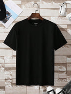 Manfinity Dauomo Men Summer Casual Solid Color Short Sleeve Tee