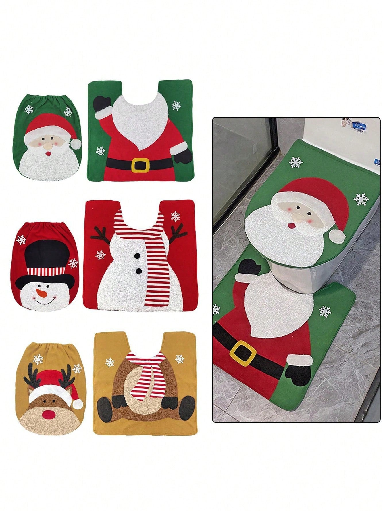 2Pcs Decorations Decoration Supplies Gnome Santa Claus Toilet Set Bathroom Creative Layout Dress up Two-Piece Set Xmas Party Decorations Home Festival Decors Best Gifts Birthday Home Decor Christmas Decorations Room Decor Christmas