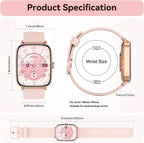 Smart Watch for Women, 1.85" HD Dynamic Dial Smartwatch for Android & Iphone with Answer/Make Call, Fitness Tracker with 110+ Sport Modes, Heart Rate/Spo2/Sleep Monitor, IP68 Waterproof (2 Bands)