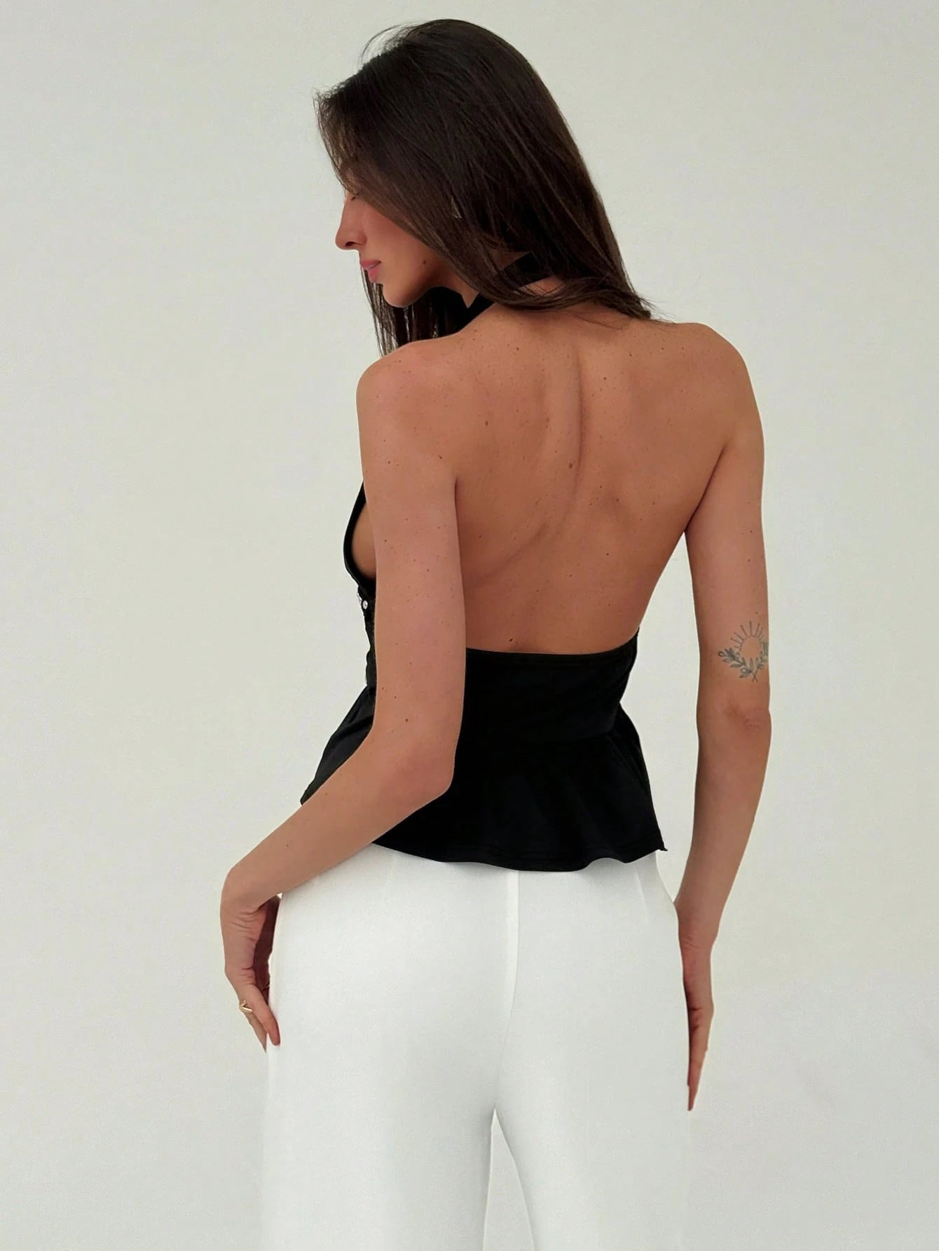 Aloruh Women'S Casual Minimalist Halter Halter Top, Daily Wear Concert Women Rave Festival Country Concert Ibiza Nashville Western Wear Women Western Boho Streetwear Tropical Gyaru Western Wear Women Western Gyaru Streetwear