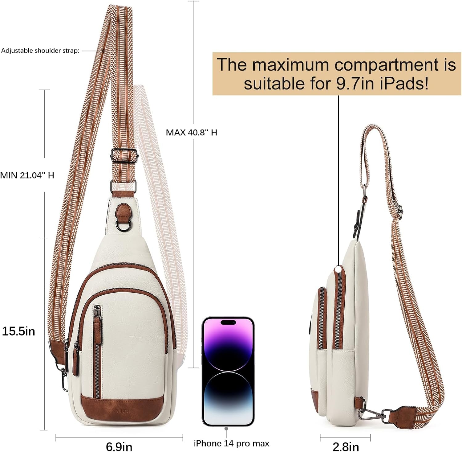 Crossbody Bags for Women Men,Leather Sling Bag Cross Body Backpack for Woman Gifts for Women Birthday Unique